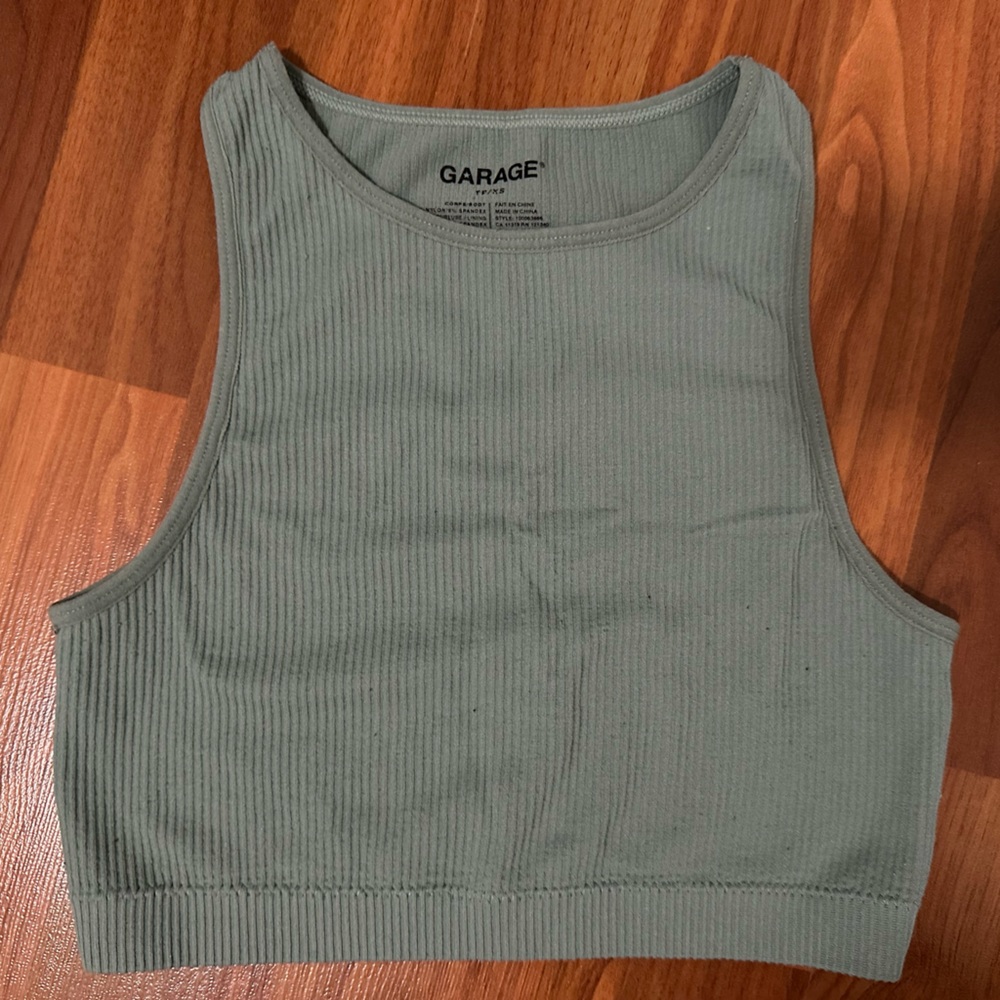 Garage Sage Ribbed Crop Top size Xs